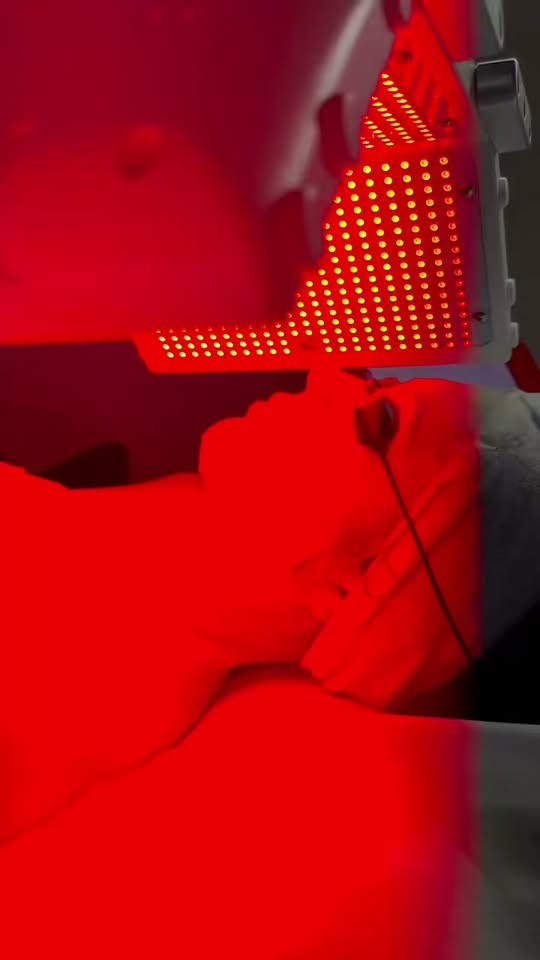 Red LED treatment at the studio